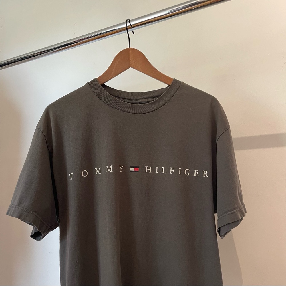 Vintage Tommy Hilfiger Charcoal Men's Tee